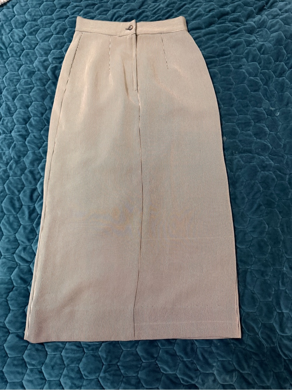 Vintage Beechers Brook High-Waist Midi Slit Striped Size 4 Pencil Skirt